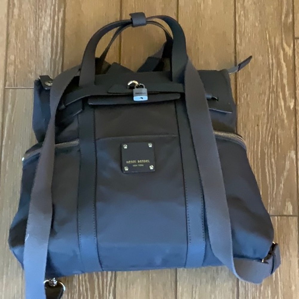 Henri Bendel Jetsetter Large Charcoal Gray Nylon Covertible Bag